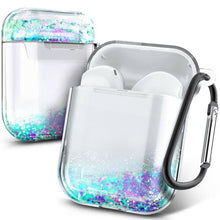 Load image into Gallery viewer, Liquid Glitter Full Cover Case and Keychain Clip Airpods 1 or 2