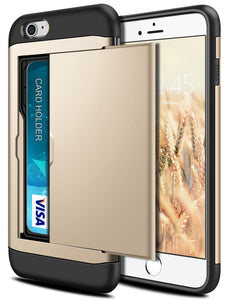 Card Slot Tough Armor Wallet Design Case Apple iPhone 6s or 6s Plus - BingBongBoom