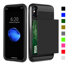 Load image into Gallery viewer, Card Slot Tough Armor Wallet Design Case Apple iPhone X / XS / XR / XS Max - BingBongBoom