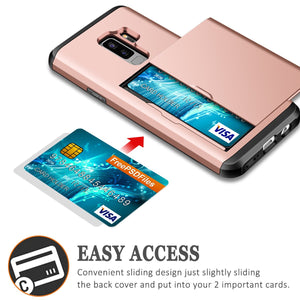 Card Slot Tough Armor Wallet Design Case Samsung Galaxy S9 or S9 Plus - BingBongBoom