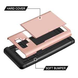Card Slot Tough Armor Wallet Design Case Samsung Galaxy Note 9 - BingBongBoom