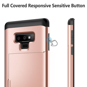 Card Slot Tough Armor Wallet Design Case Samsung Galaxy Note 9 - BingBongBoom