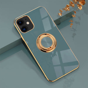 Electroplating Magnetic Finger Ring Holder Kickstand Kickstand Case Cover Apple iPhone 8 or 8 Plus