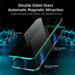 Anti Peep Privacy Magnetic Metal Double-Sided Glass Case Apple iPhone 11 / 11 Pro / 11 Pro Max