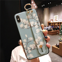 Load image into Gallery viewer, Leather Grip Stand Blossom Series Case Apple iPhone 8 or 8 Plus - BingBongBoom