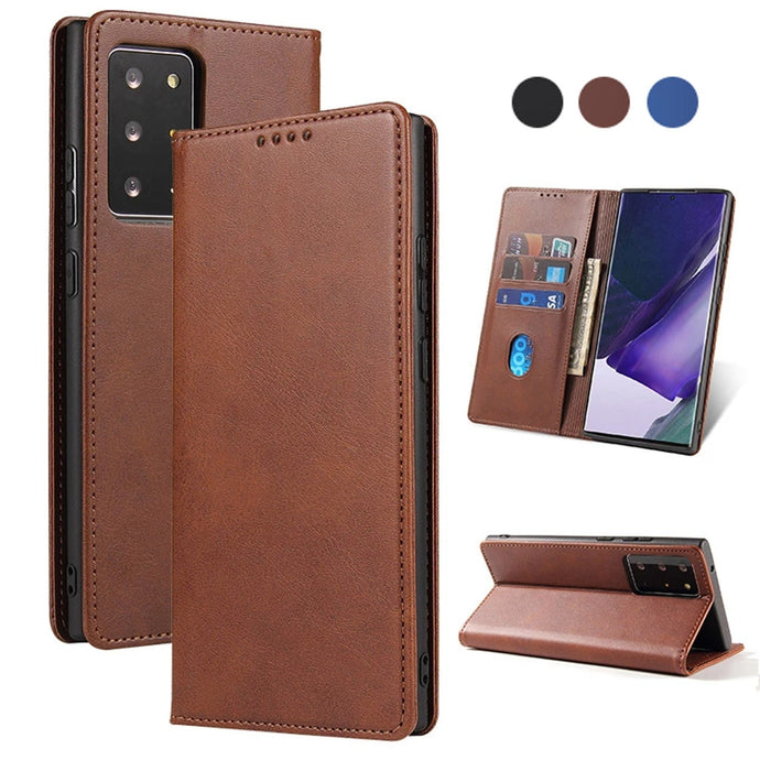 Leather Folio Wallet Magnetic Kickstand Flip Case Samsung Galaxy Note 20 or Note 20 Ultra