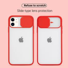 Load image into Gallery viewer, Colored Camera Slide Camera Lens Cover Transparent Clear Back Case Apple iPhone SE Series