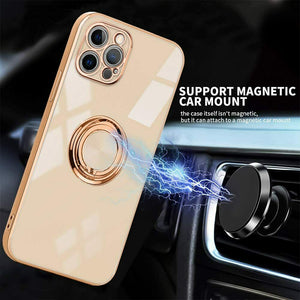 Electroplating Magnetic Finger Ring Holder Kickstand Case Cover Apple iPhone X / XR / XS / XS Max