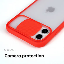 Load image into Gallery viewer, Colored Camera Slide Camera Lens Cover Transparent Clear Back Case Apple iPhone 7 or 7 Plus