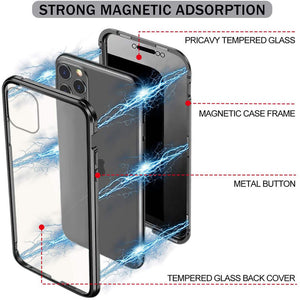 Anti Peep Privacy Magnetic Metal Double-Sided Glass Case Apple iPhone 8 or 8 Plus