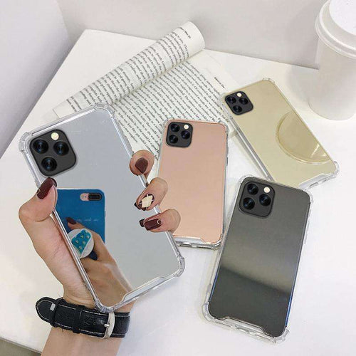 Colored Crystal Makeup Mirror Shock Proof Slim Apple iPhone 12 Case