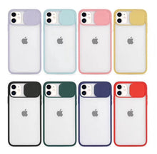Load image into Gallery viewer, Colored Camera Slide Camera Lens Cover Transparent Clear Back Case Apple iPhone 8 or 8 Plus