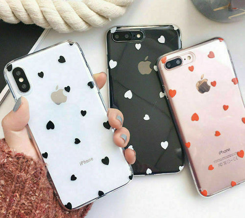 Heart Shape Print Pattern Soft Rubber Case Cover Apple iPhone 11 / 11 Pro / 11 Pro Max - BingBongBoom