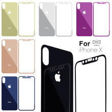 Load image into Gallery viewer, Apple iPhone X Front and Back Colored Mirror Tempered Glass Screen Protector - BingBongBoom