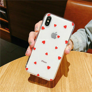 Heart Shape Print Pattern Soft Rubber Case Cover Apple iPhone 8 or 8 Plus - BingBongBoom